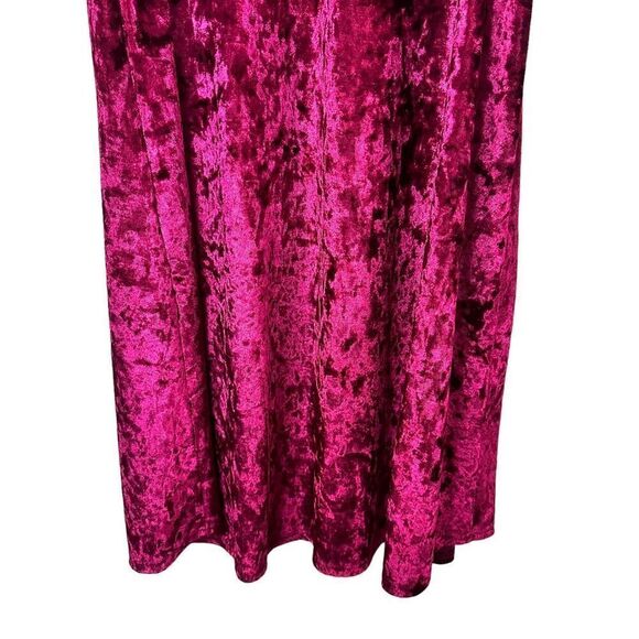 Altar’d State Burgundy Red Crushed Velvet Choker Dress Size Medium - Picture 9 of 13
